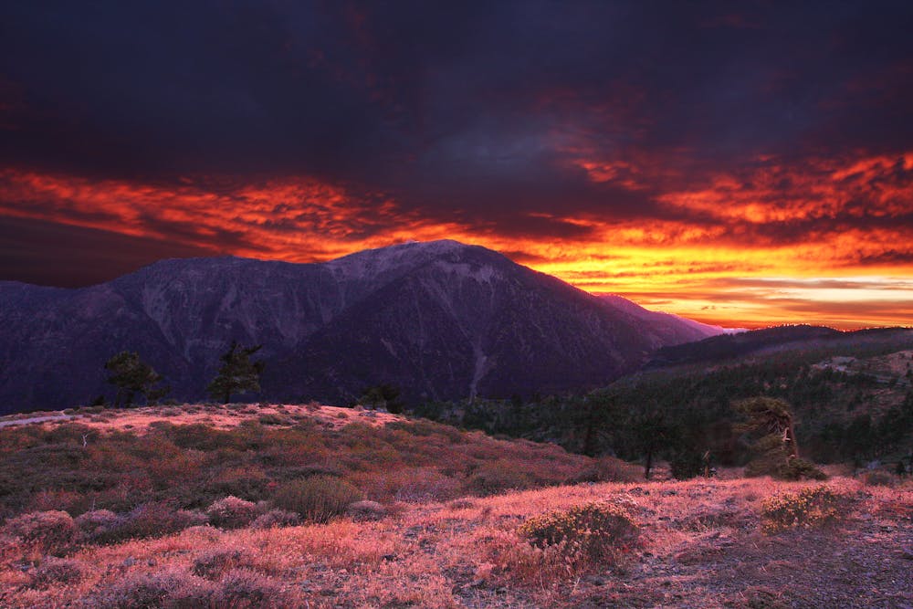 Sunset in the San Gabriel Mountains above Wrightwood