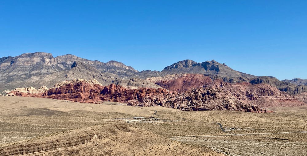 Long range view of the Calico Hills