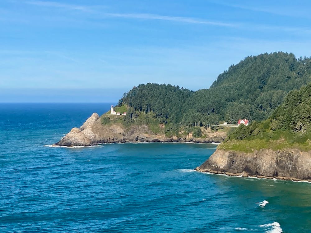 View of Heceta head from the nearby highway