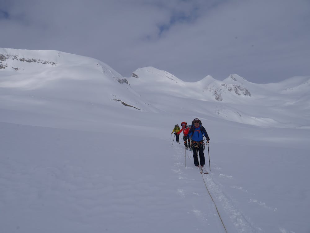 On the long traverse across the Wapta Icefield.