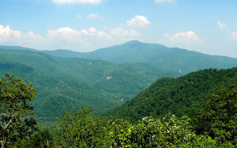 Cold Mountain, seen from mile marker 412 on the Blue Ridge Parkway.