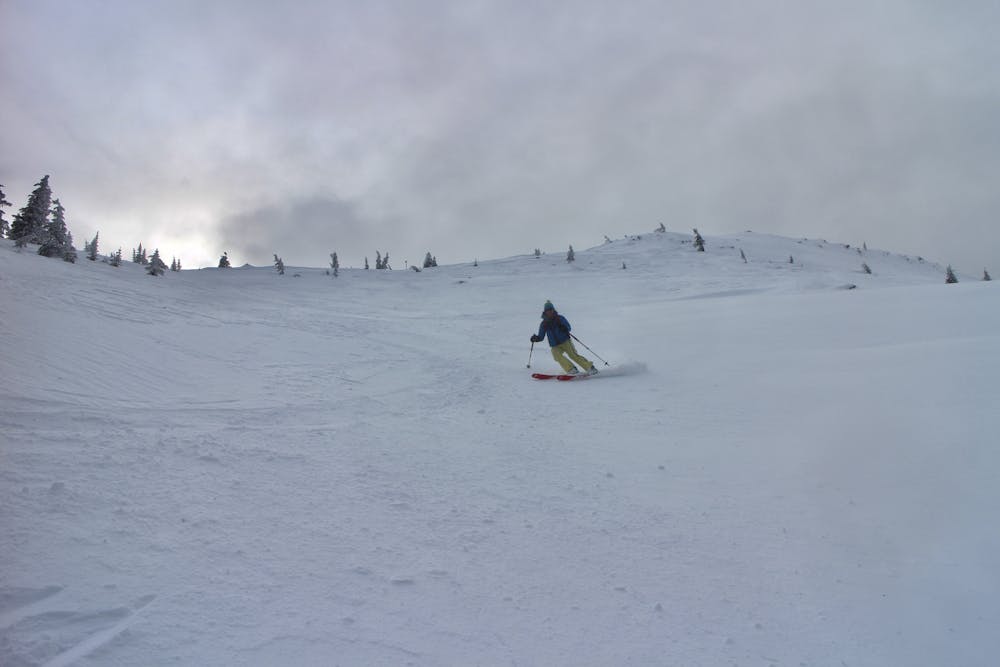 Great skiing on the upper face