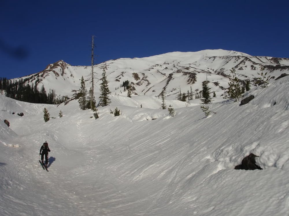 Heading up the Wormflows Route on Mount Saint Helens