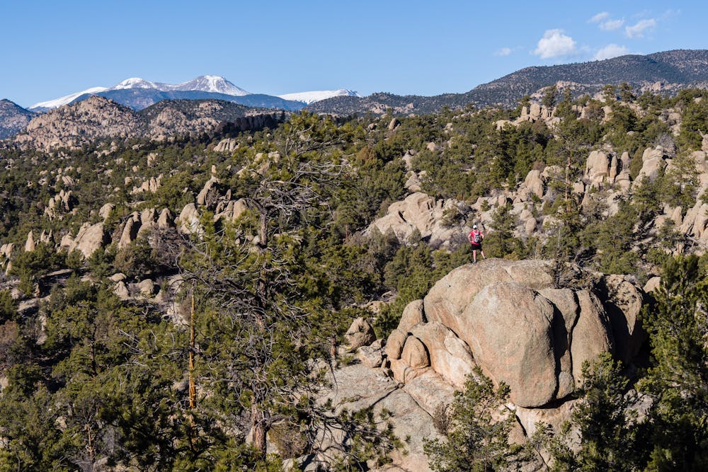 The 13,000+ ft. Buffalo Peaks rise above the desert foothills.