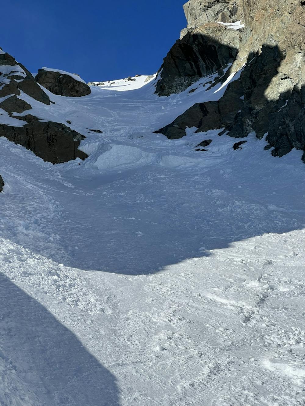 The couloir with our tracks