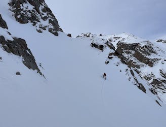 4100m ski touring in winter near Kumtor mine
