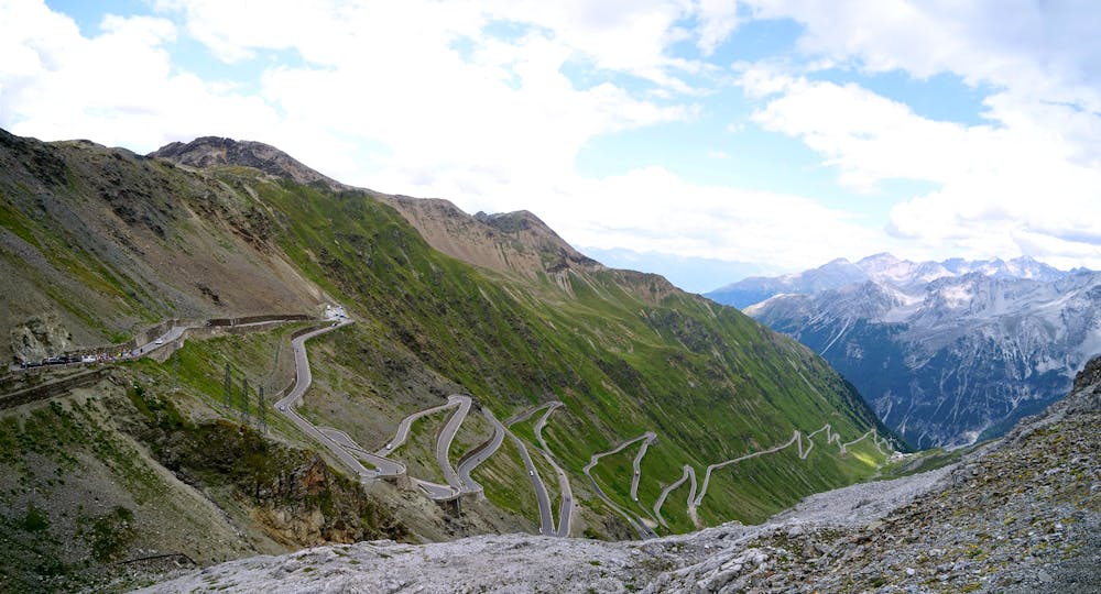 Stelvio Pass road up to 2758m