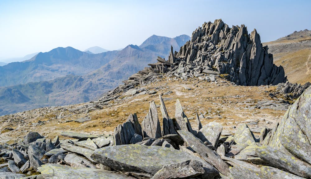 A view of the craggy pinnacle of Glyder Fawr