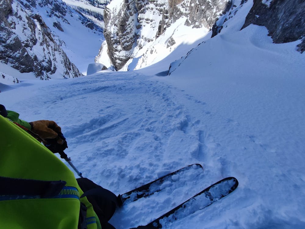 view from the top down the couloir