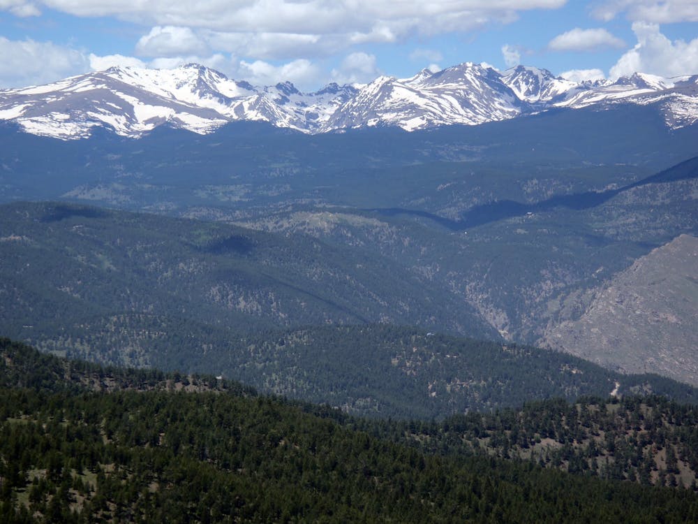 View of the Continental Divide from the top of Green Mountain
