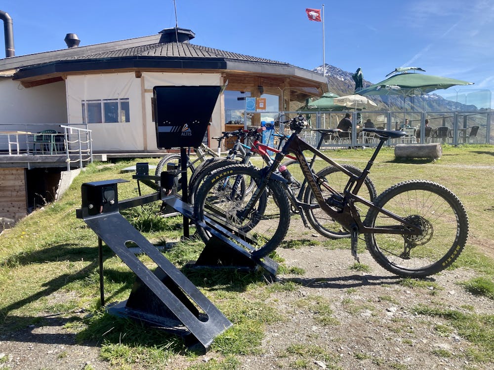 Ebike charging station at the hut