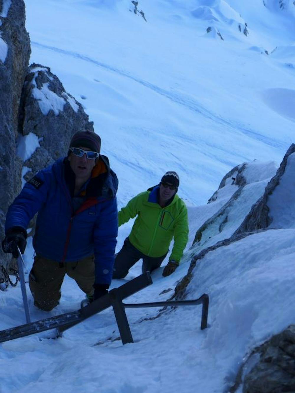 Ladders to the summit of La Tournette.