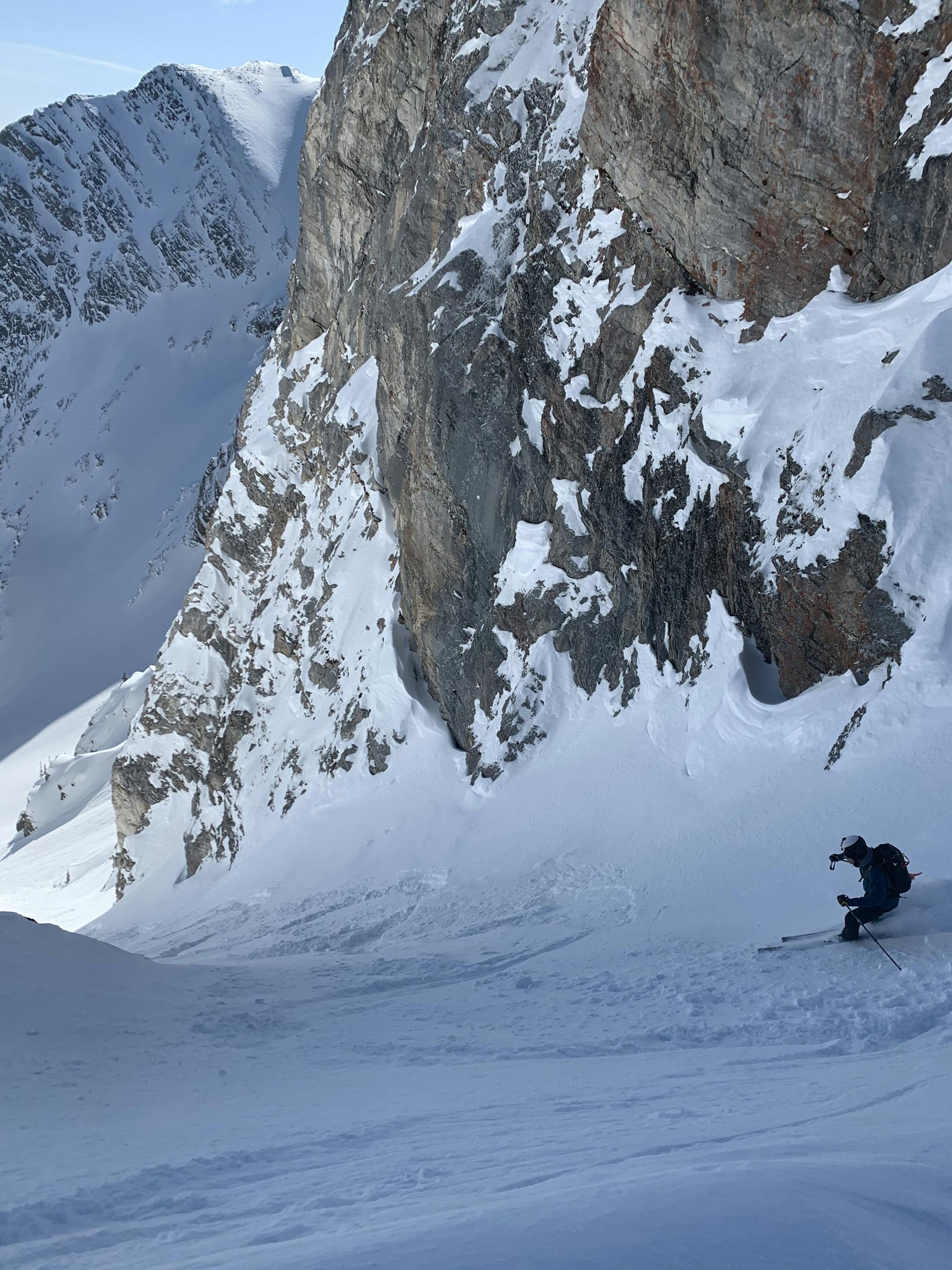 Dropping into the Couloir