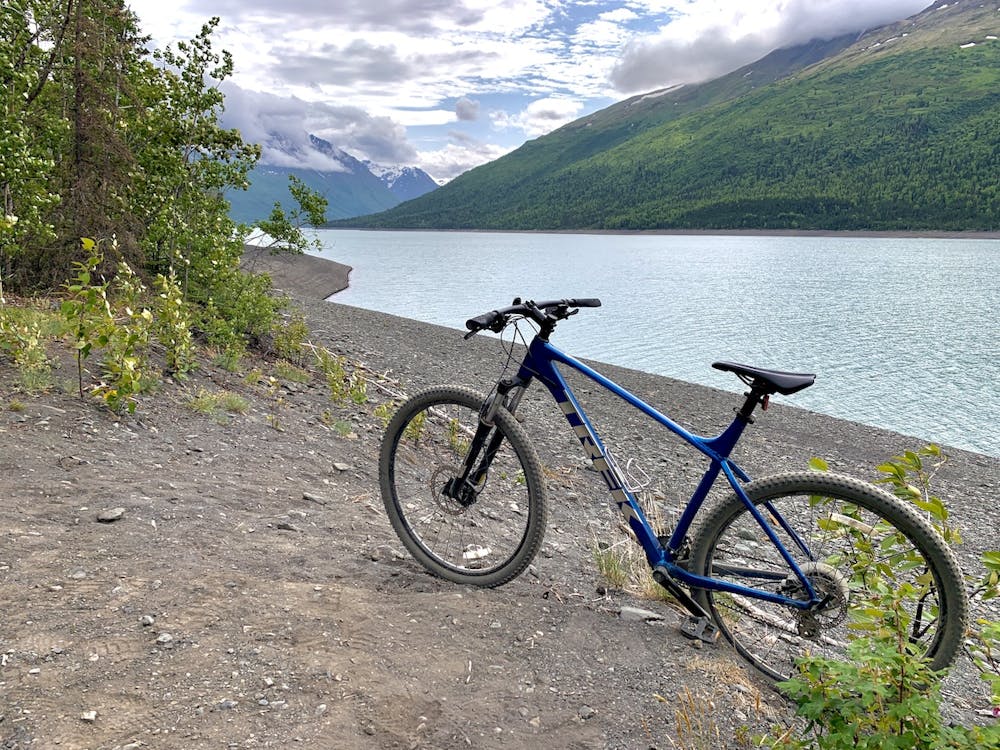 Mountain bike beside Eklutna Lake