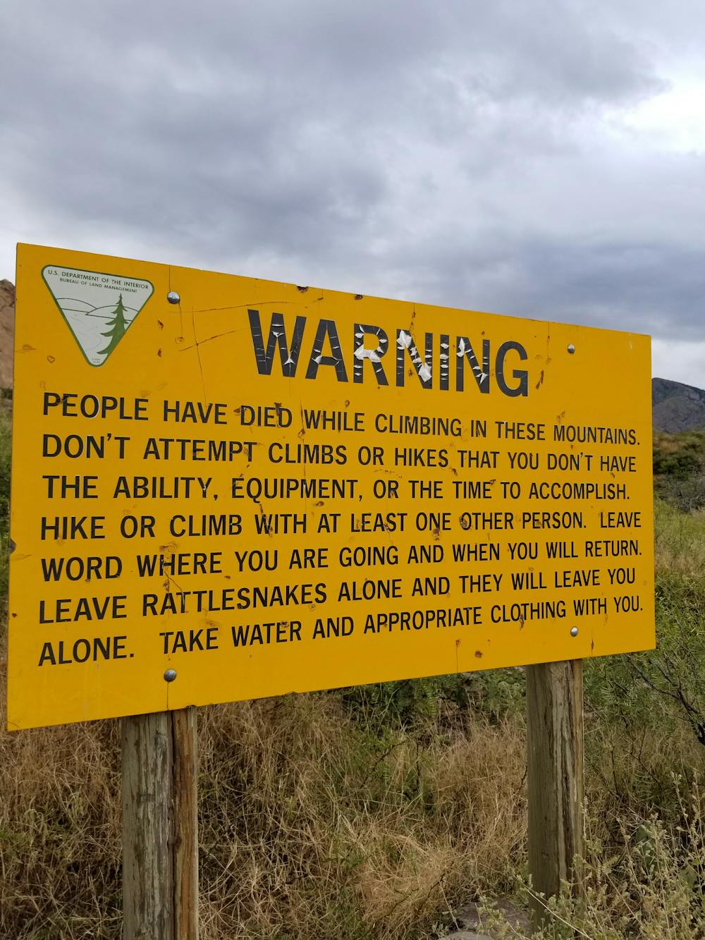 Trailhead Warning Sign