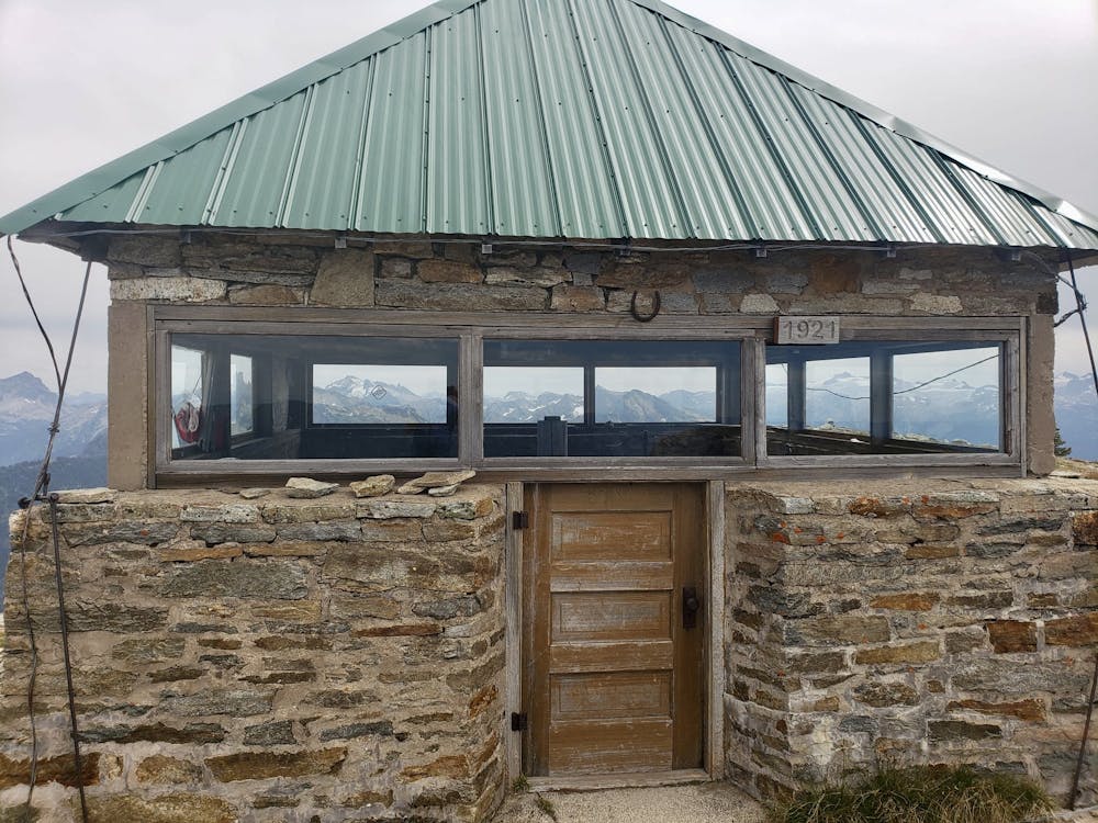 The fire lookout on the summit
