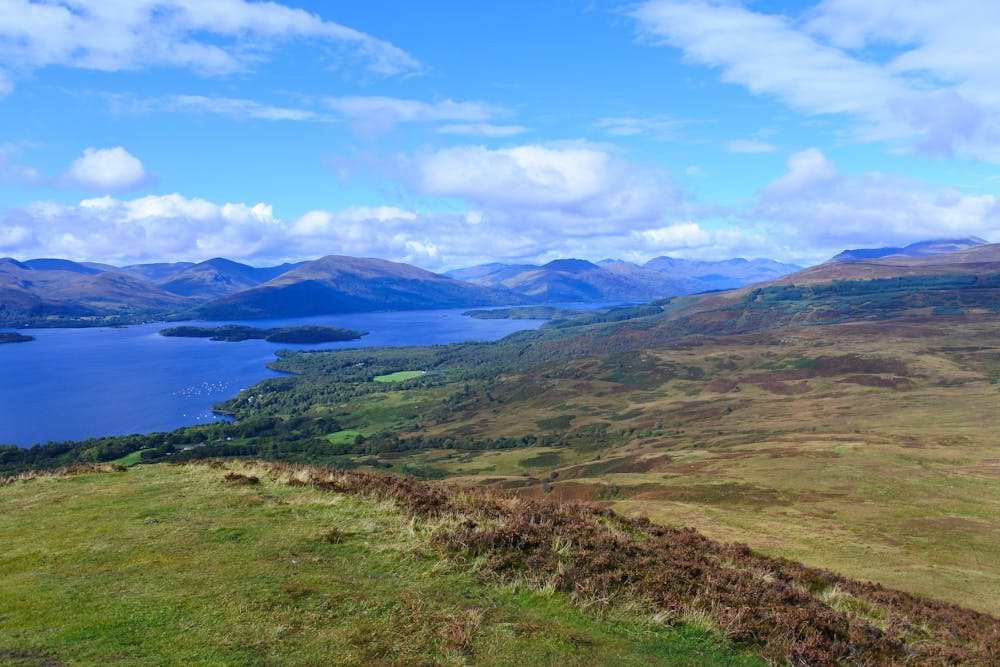 The view over Loch Lomond from near the top of Conic Hill