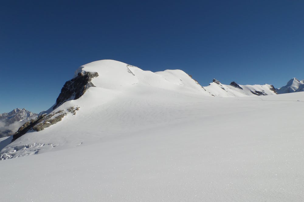 Looking up at the Breithorn's South Face