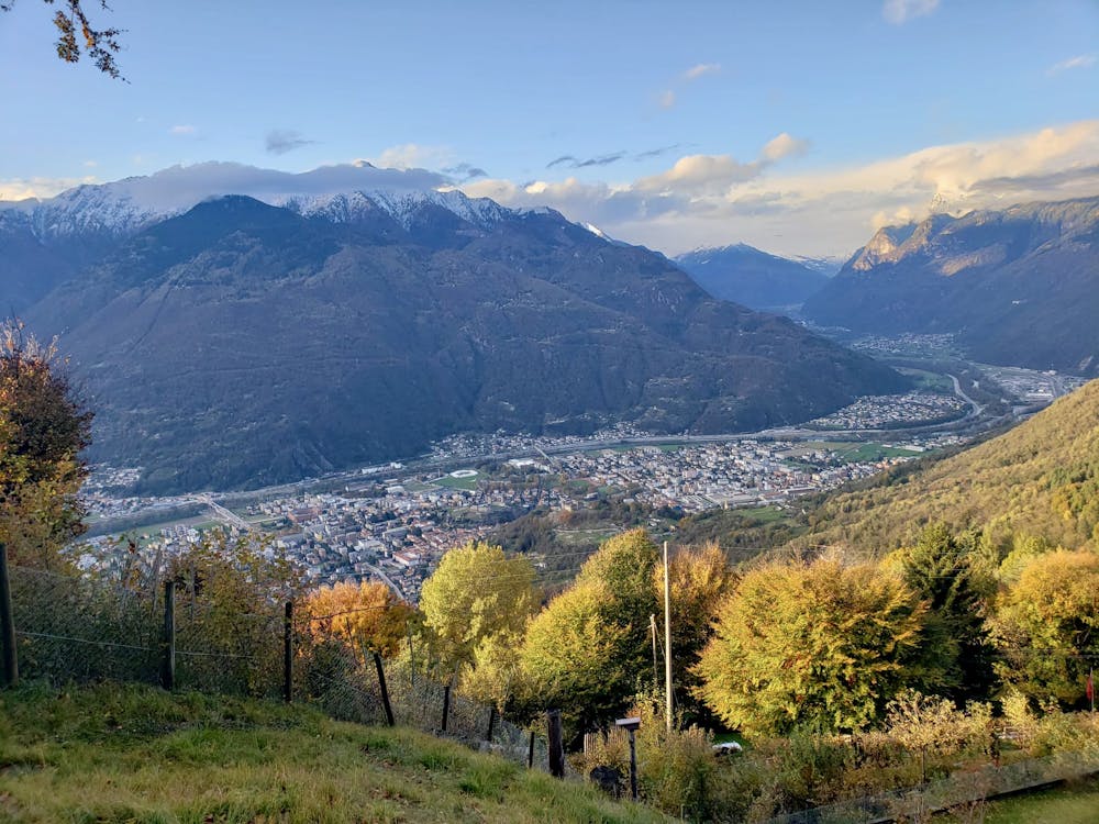 Looking down on Bellinzona and Castione