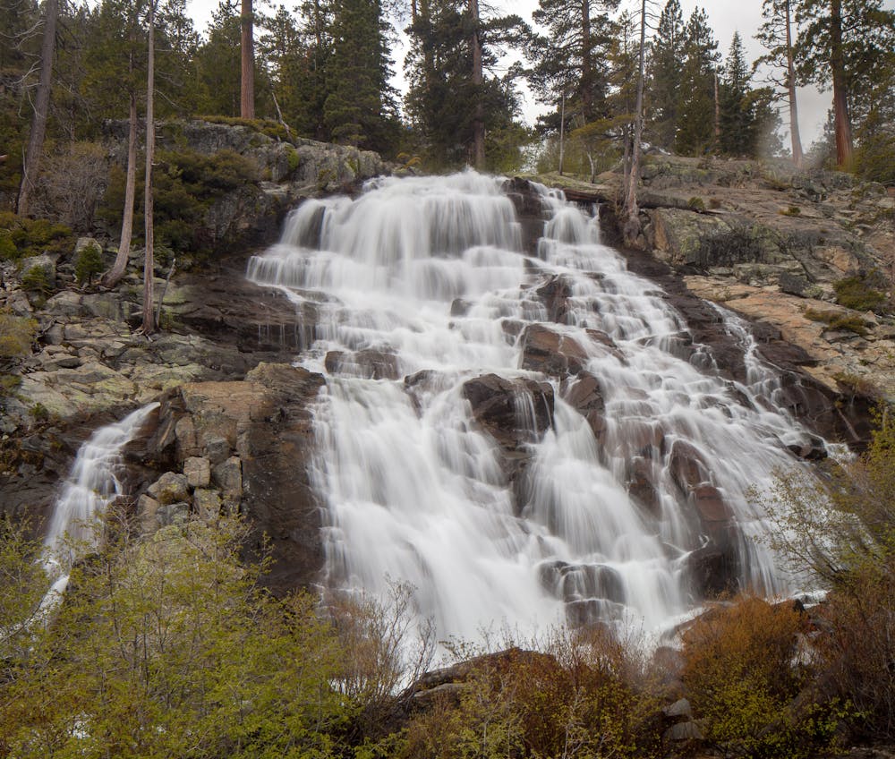 A short side hike from Rubicon Trail leads to this view of Eagle Falls.