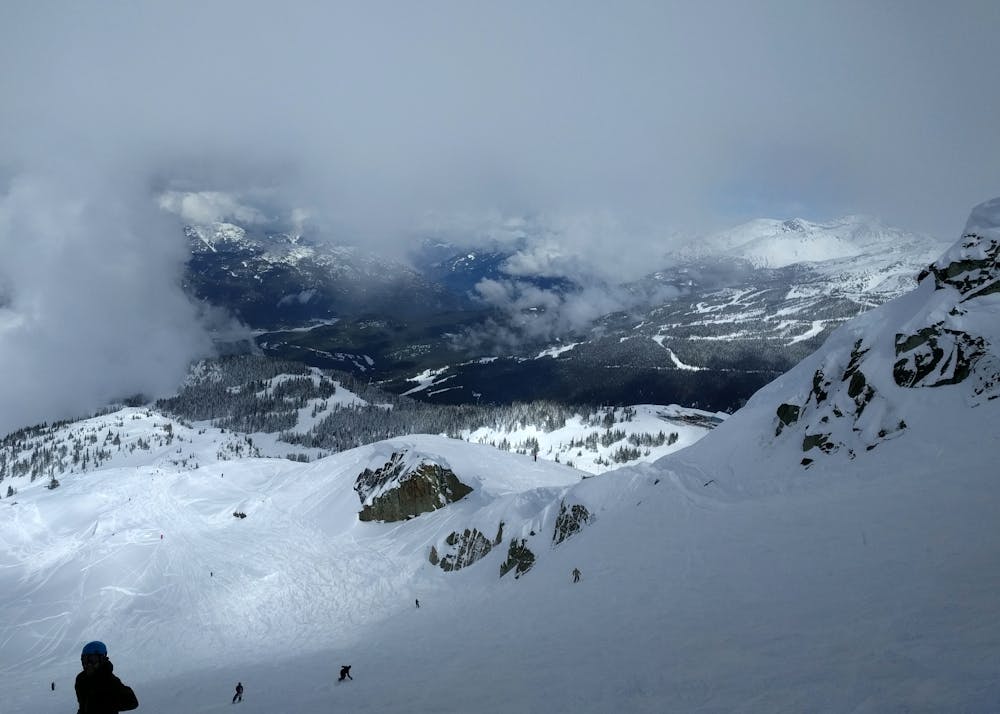 Cloudy view from Whistler Bowl