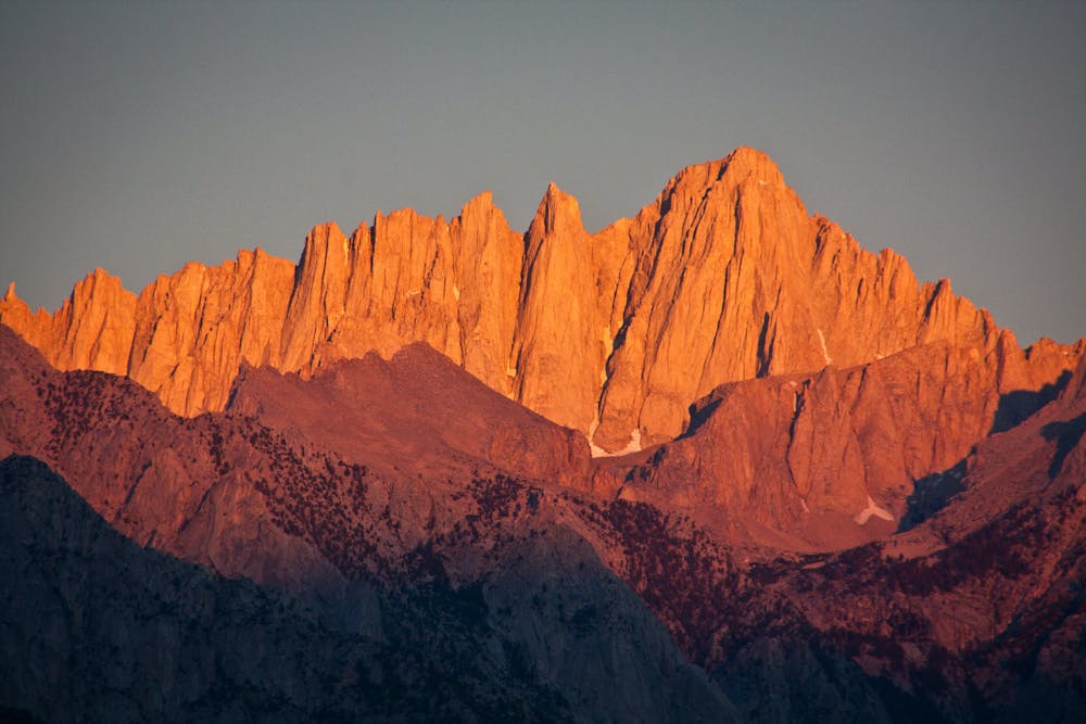Mount Whitney at sunrise from Lone Pine, CA