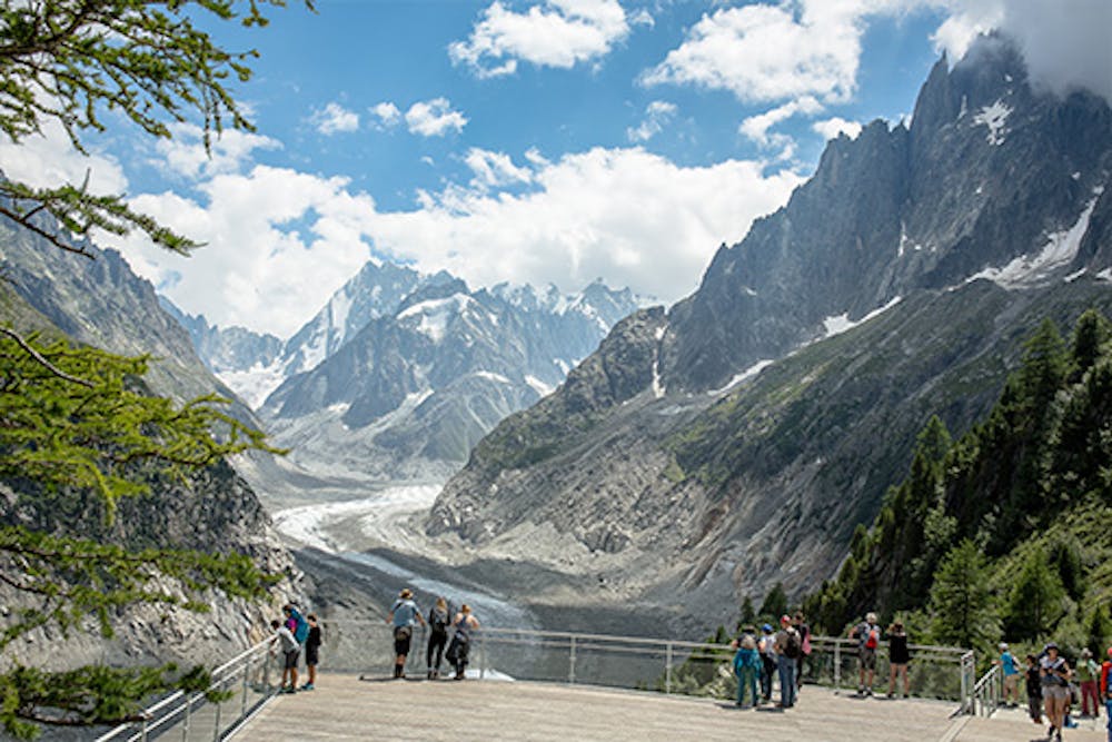 View from Montenvers station on to the Mer de Glace