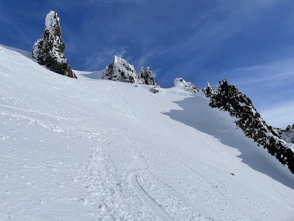 Skiing Tower Couloir