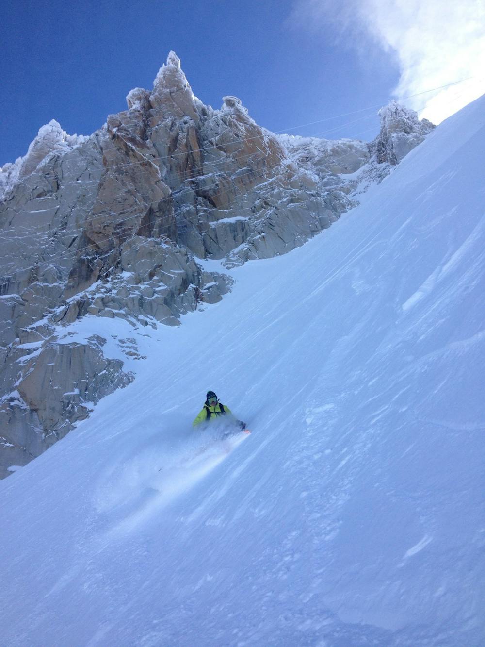 Great snow on the upper face of the Rond 