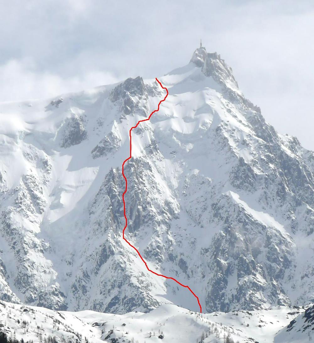 A compelling line fore both mountaineers and steep skiers