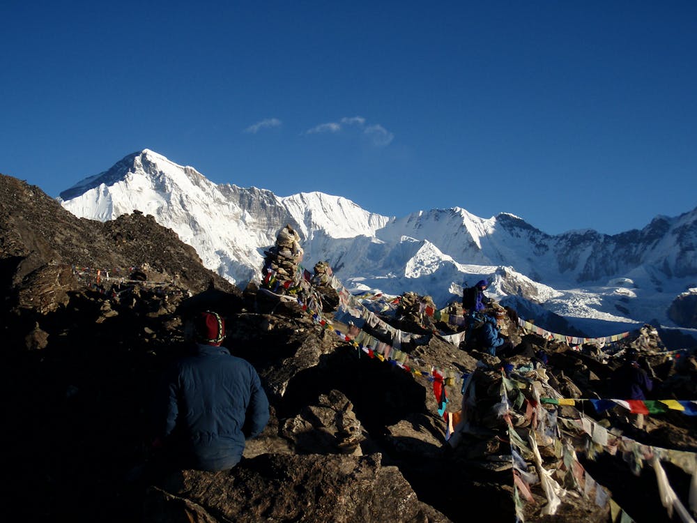 Cho Oyu (the 6th highest mountain in the World) as seen from the top of Gokyo Ri