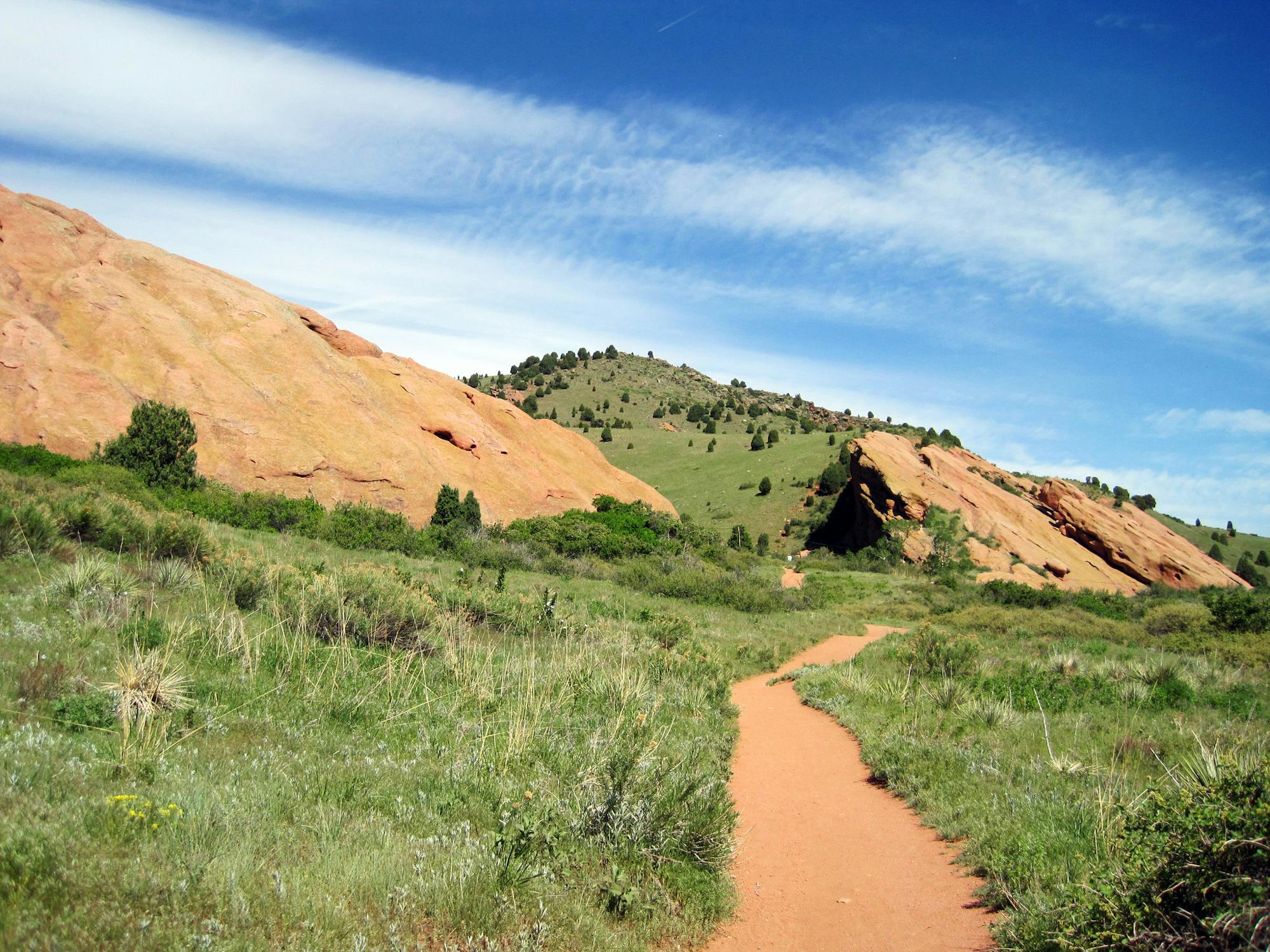 Trail among the red rocks near Denver